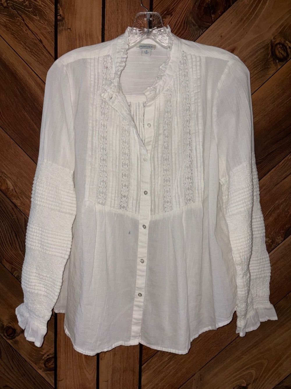 NWOT White / Ivory SUNDANCE Luella Victorian Top Peasant Blouse - Picture 2 of 11